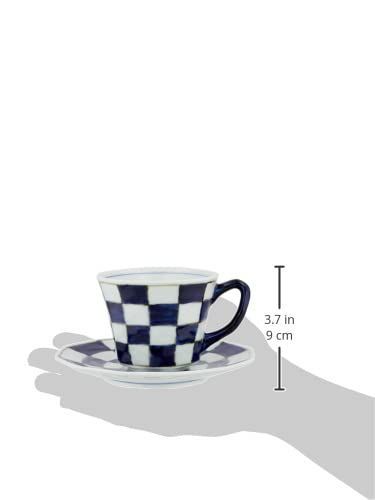 面取コーヒー碗皿 市松