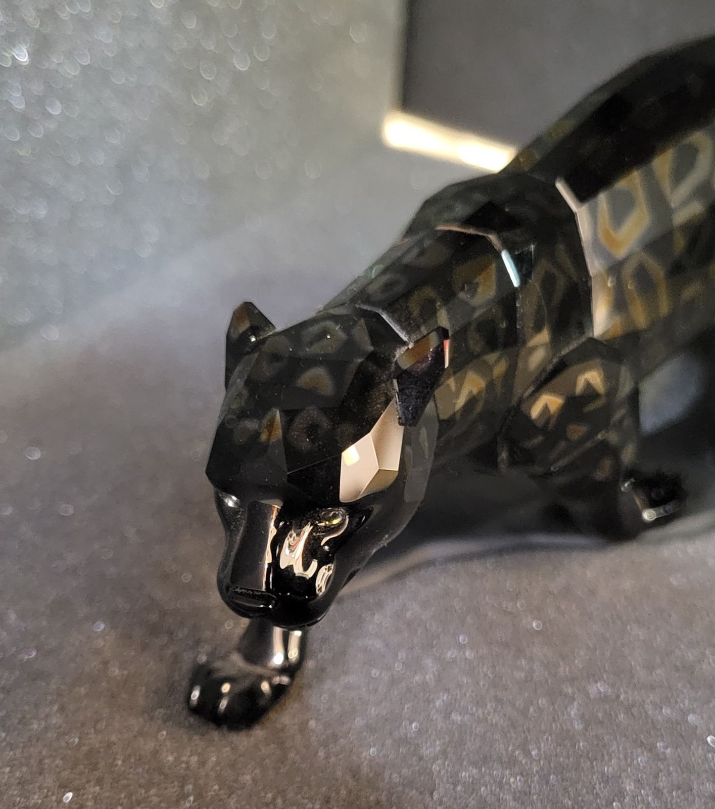 スワロフスキー　ジャガー置物　レア美品 極美品・箱＆証明書付】スワロフスキー（Swarovski） ジャガー