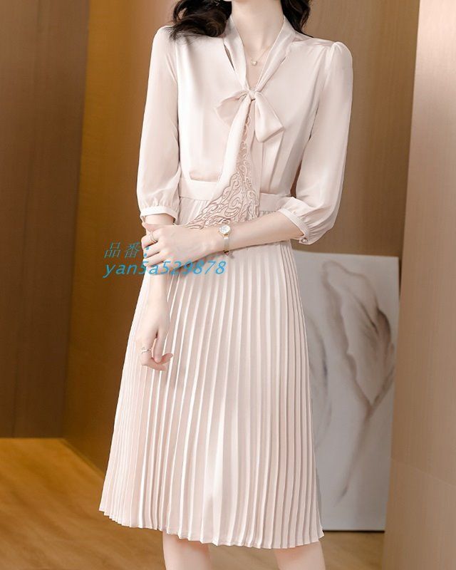 フォーマルワンピース 入学式 ワンピース 入園式 ワンピース ママ ワンピース セレモニー パーティー 七分袖 プリーツワンピース 謝恩会 ワンピース 卒業 yan5a529878