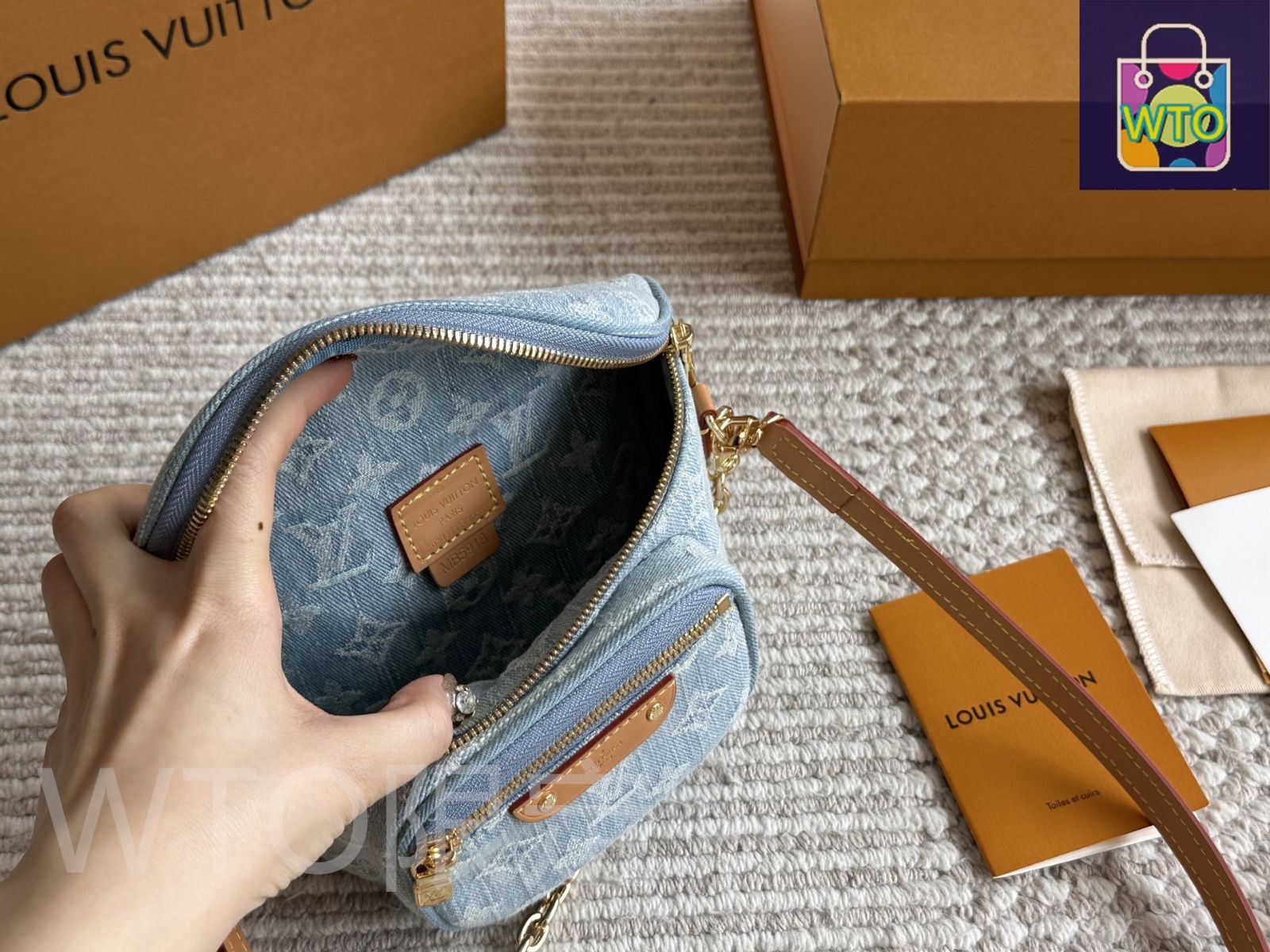 YUYUYUサマ　専用出品 今日特価】LV サマーリミテッド ライトデニム ミニワイドバッグ
