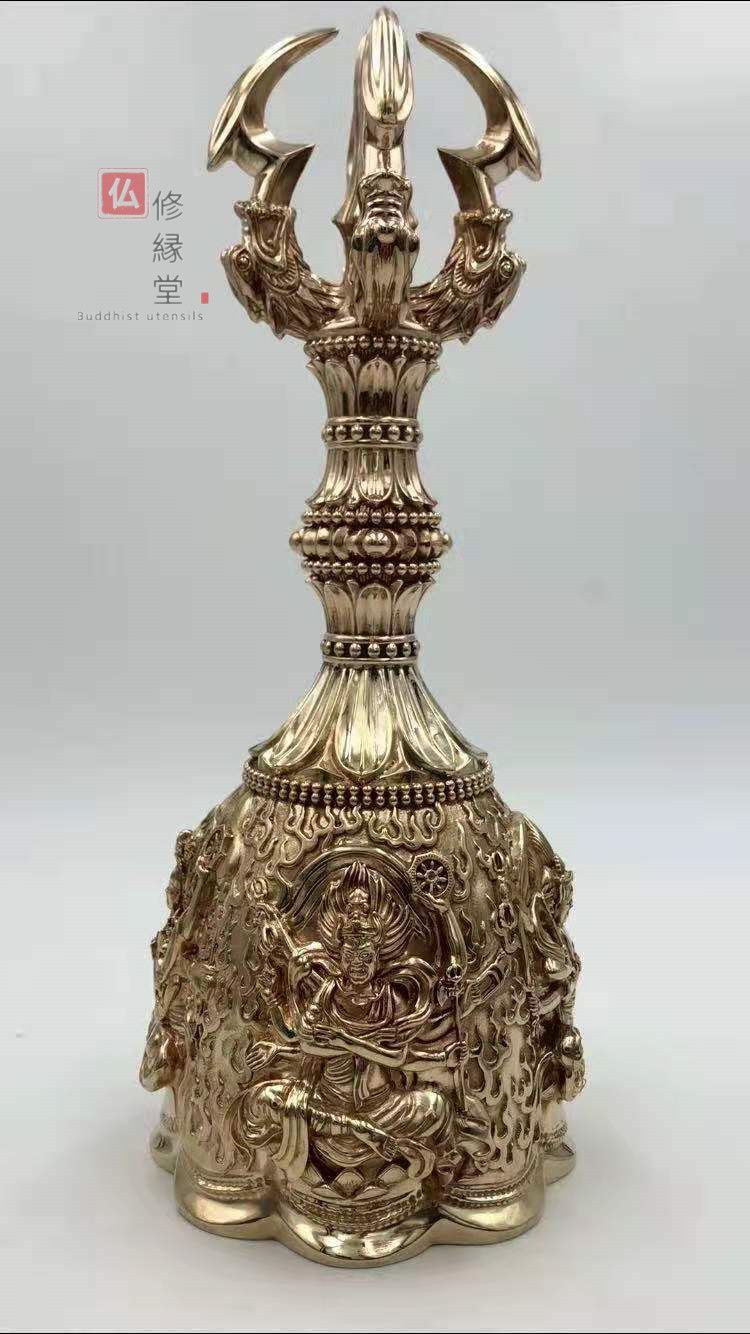 【修縁堂】密教法具 ブロンズ色 五大明王金剛鈴 真鍮製 仏教法具 Amazon｜密教法具 独鈷杵 三鈷杵 五鈷杵 金剛鈴 金剛盤 五点