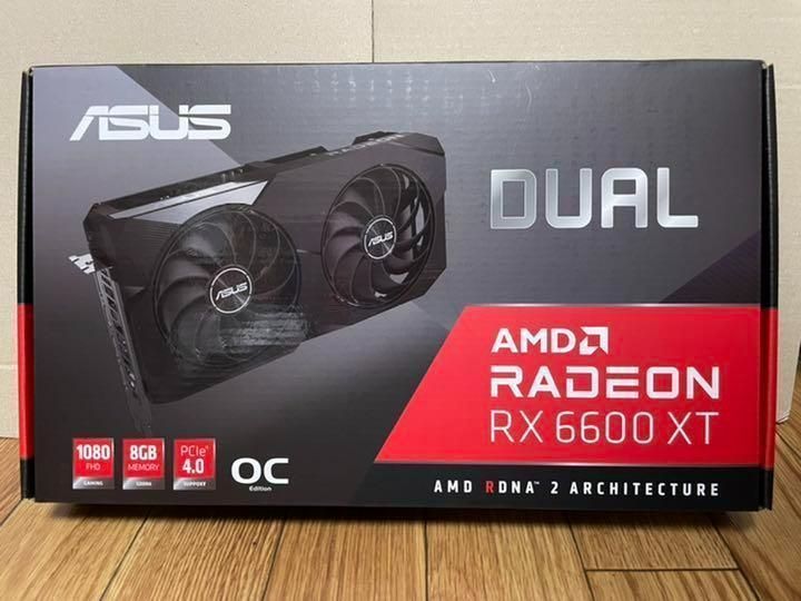 【新品未開封】ASUS DUAL AMD RADEON Rx6600XT 4個 ASUS AMD Radeon RX 6600 XT Dual Overclocked Dual-Fan 8GB