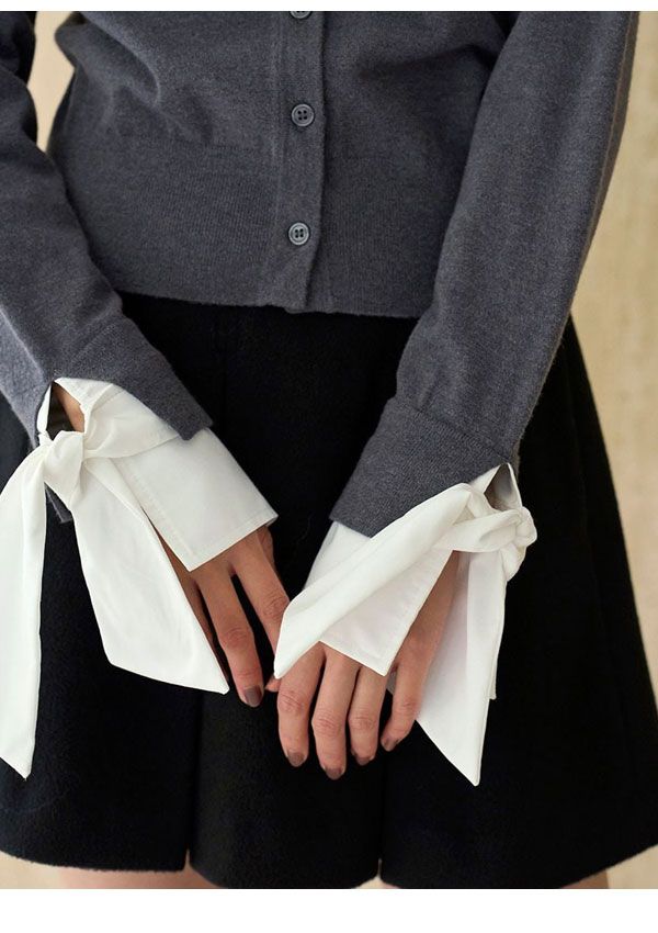 ボウタイドッキングニットプルオーバー 長袖