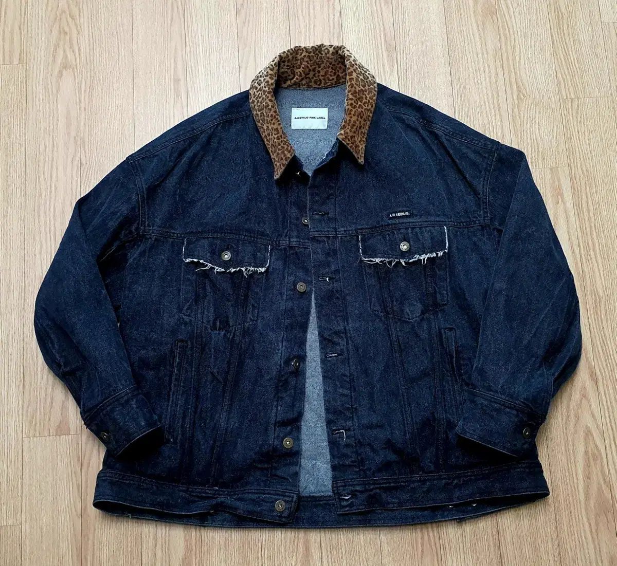 AJOBYAJO アジョバイアジョ レオパード ブラックデニムジャケット 2XL