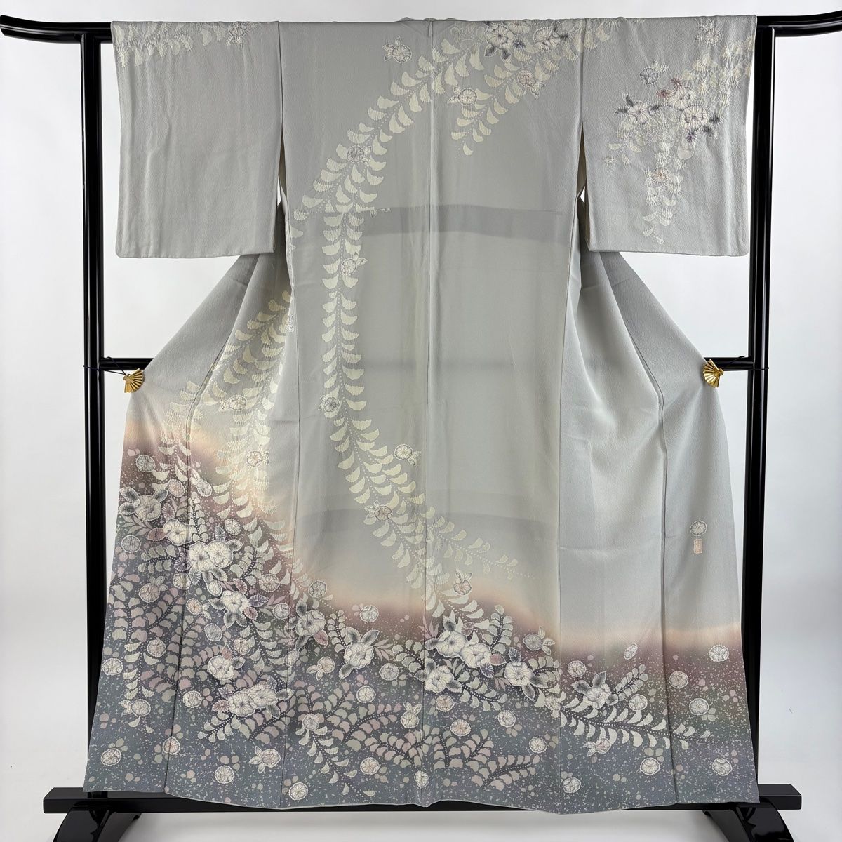 505 豪華レース帯揚げ 半衿 パールとラメの重ね衿 パール帯締め