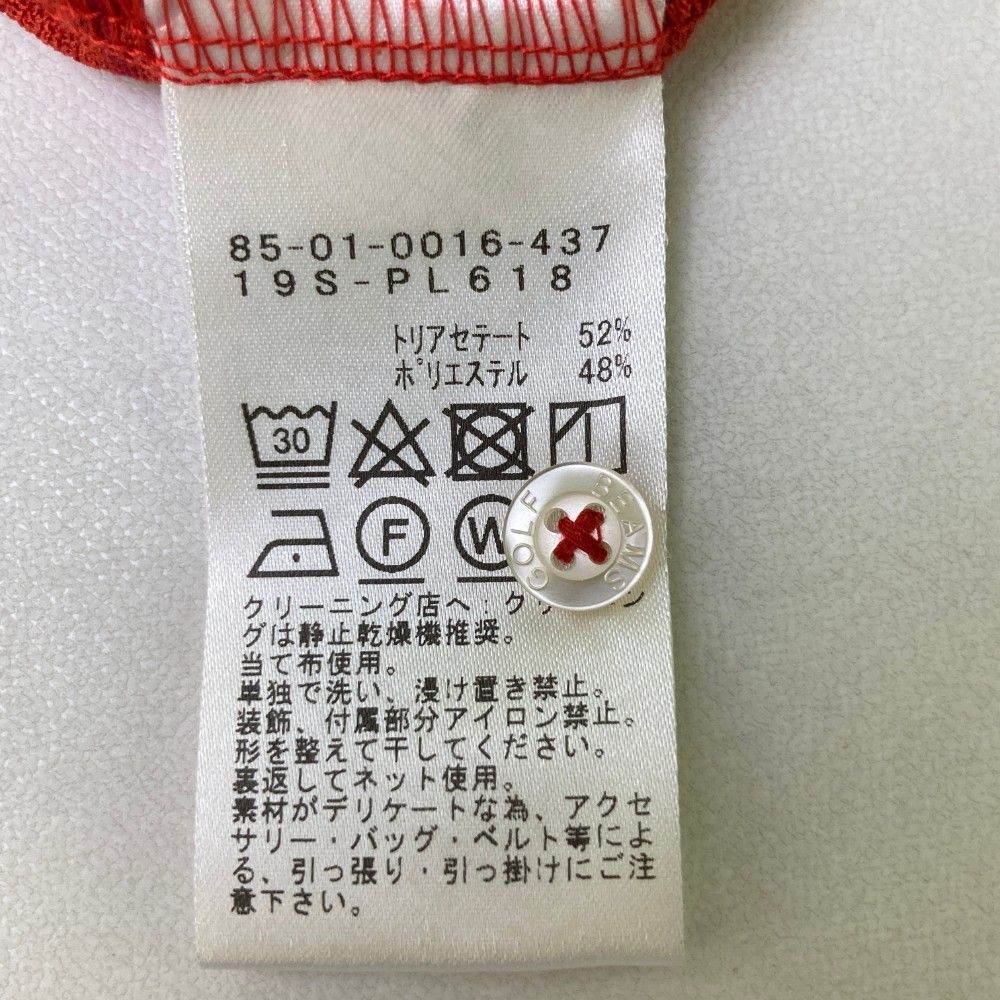 サイズ：M BEAMS GOLF ビームスゴルフ  ノースリーブポロシャツ ボーダー柄 レッド系 [240101414324] ゴルフウェア レディース ストスト BEAMS GOLF ビームスゴルフ ノースリーブポロシャツ ボーダー柄