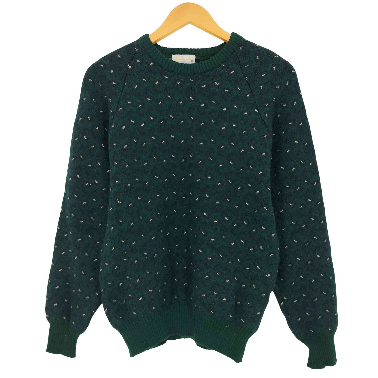 アクアスキュータム AQUASCUTUM 90S 英国製 ペイズリー ウール100 ラグラン ニット セーター  メンズ UK：38 