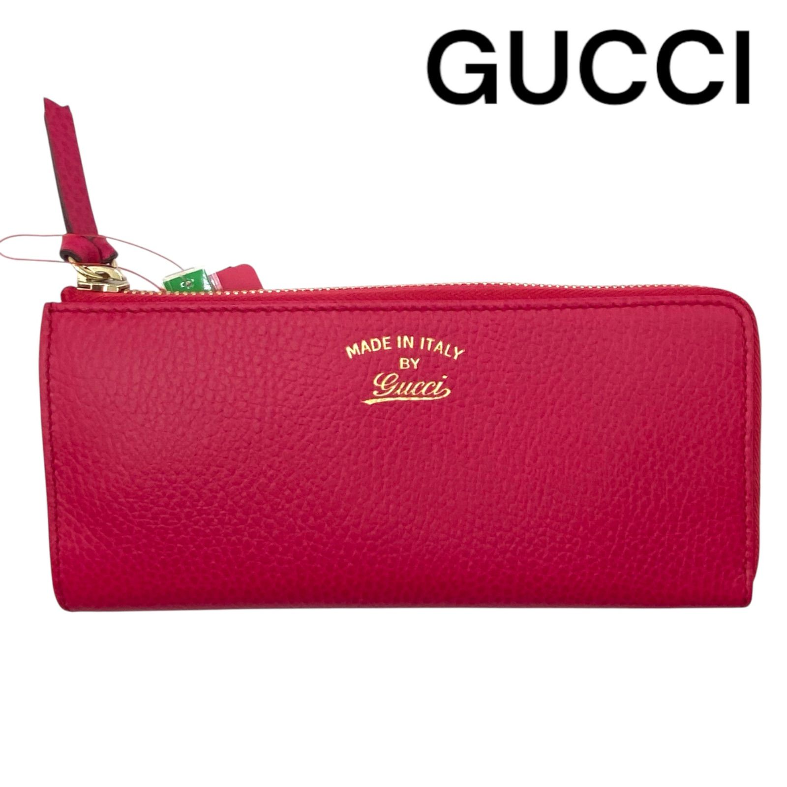 ○極美品 GUCCI グッチ スウイング ピンク Lラウンドファスナー 長財布 