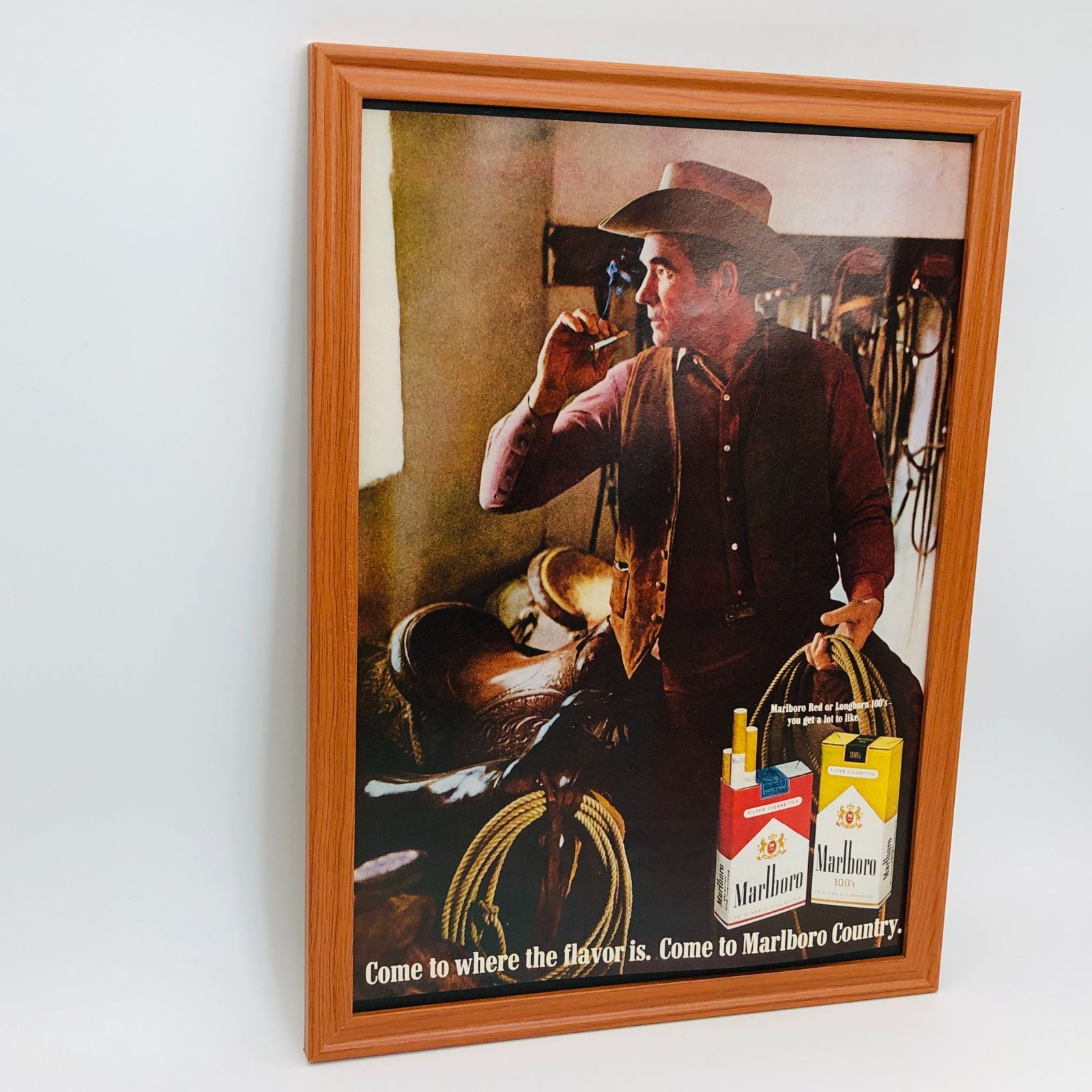 ビンテージ 広告 ポスター マルボロ 煙草 (Marlboro)1960's 額付 ※当時