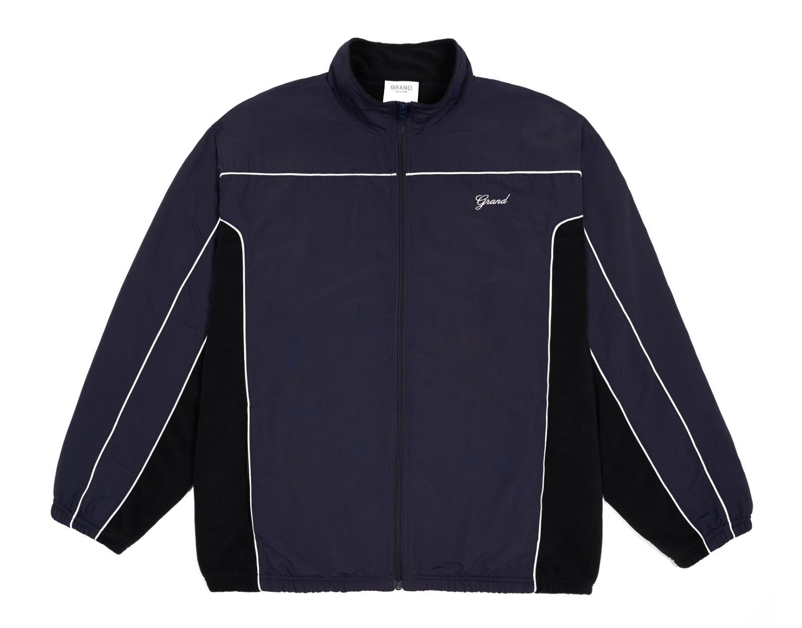 Grand Collection Full Zip Nylon/Fleece Jacket Navy/Black supreme 