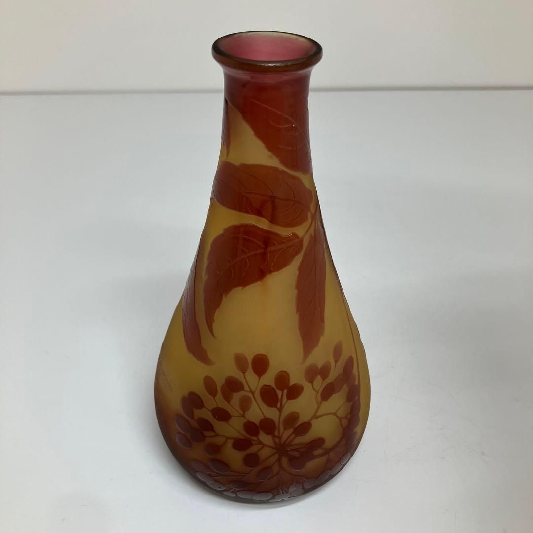 アンティーク フランス在銘酸化腐食彫小花瓶高さ16cm 東K5-0729②トヒエ