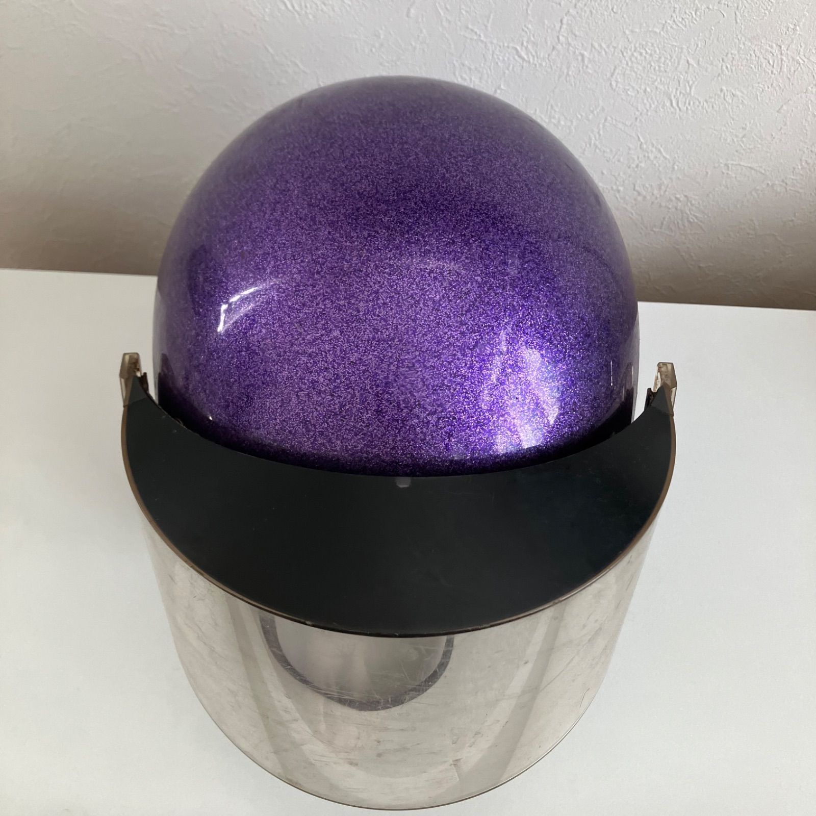 60′s 70′s ビンテージヘルメット ラメ フレーク MAX☆Lサイズ ビンテージヘルメット 70年代 ゴールド オレンジ