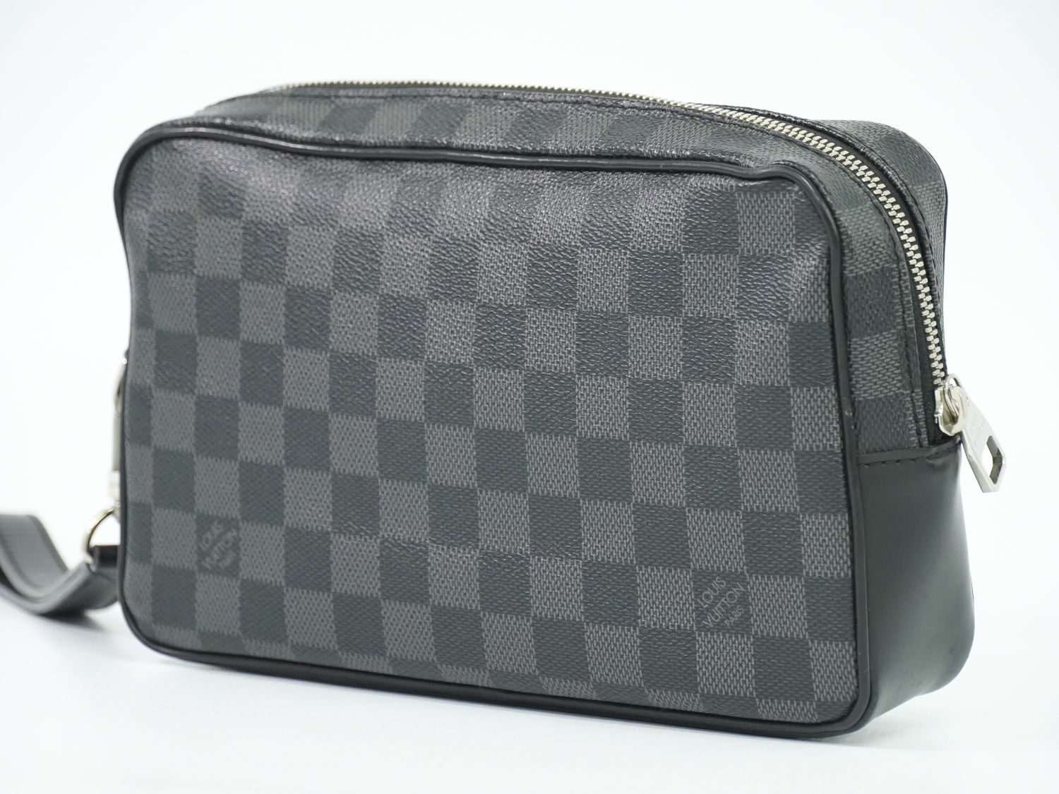 本物 ルイヴィトン LOUIS VUITTON LV ポシェット カサイ ダミエ グラフィット クラッチバッグ セカンドバッグ ブラック グレー N41664 ビトン バッグ フォロー割