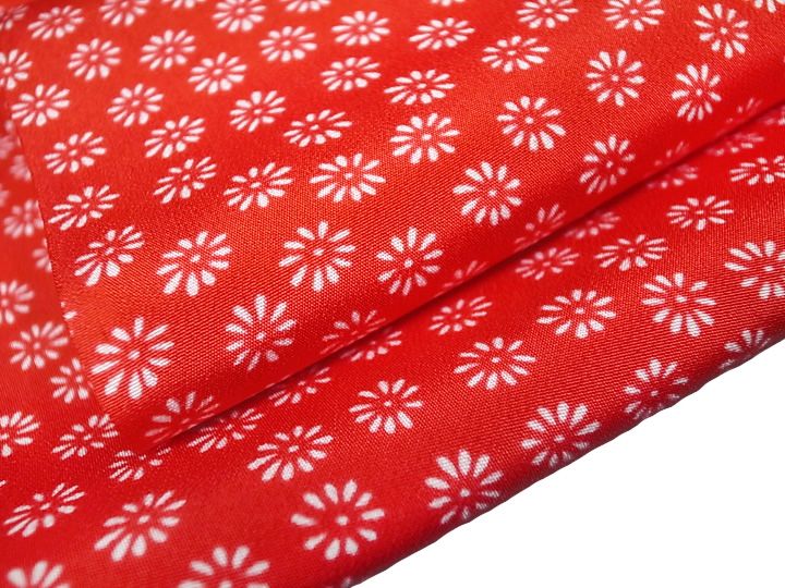 長襦袢 正絹 反物 赤 緋赤 花 小菊 小花柄 踊り 衣装 未仕立て 新品 a137