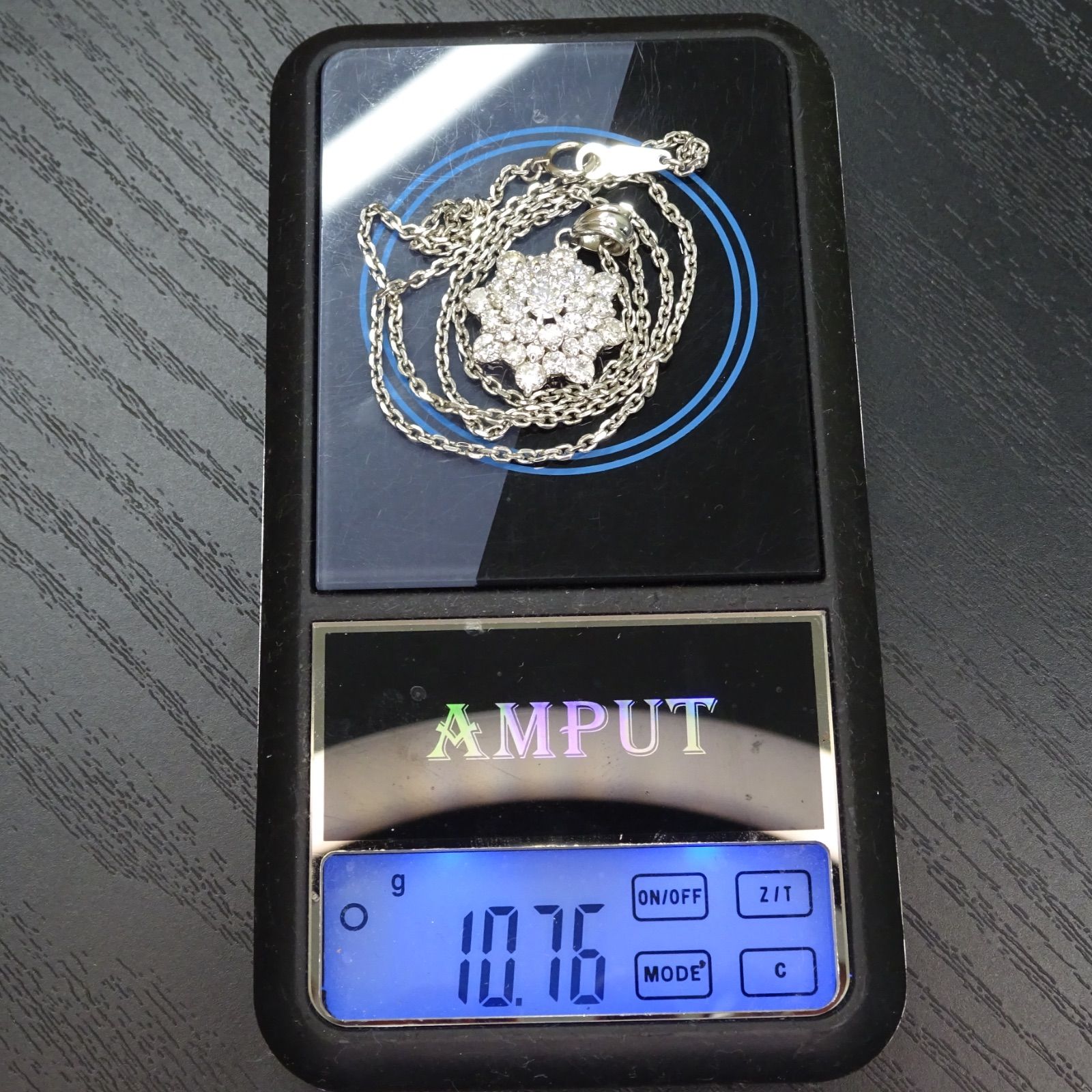 プラチナ pt900 pt850 天然ダイヤモンド 2.16ct トップ ネックレス 