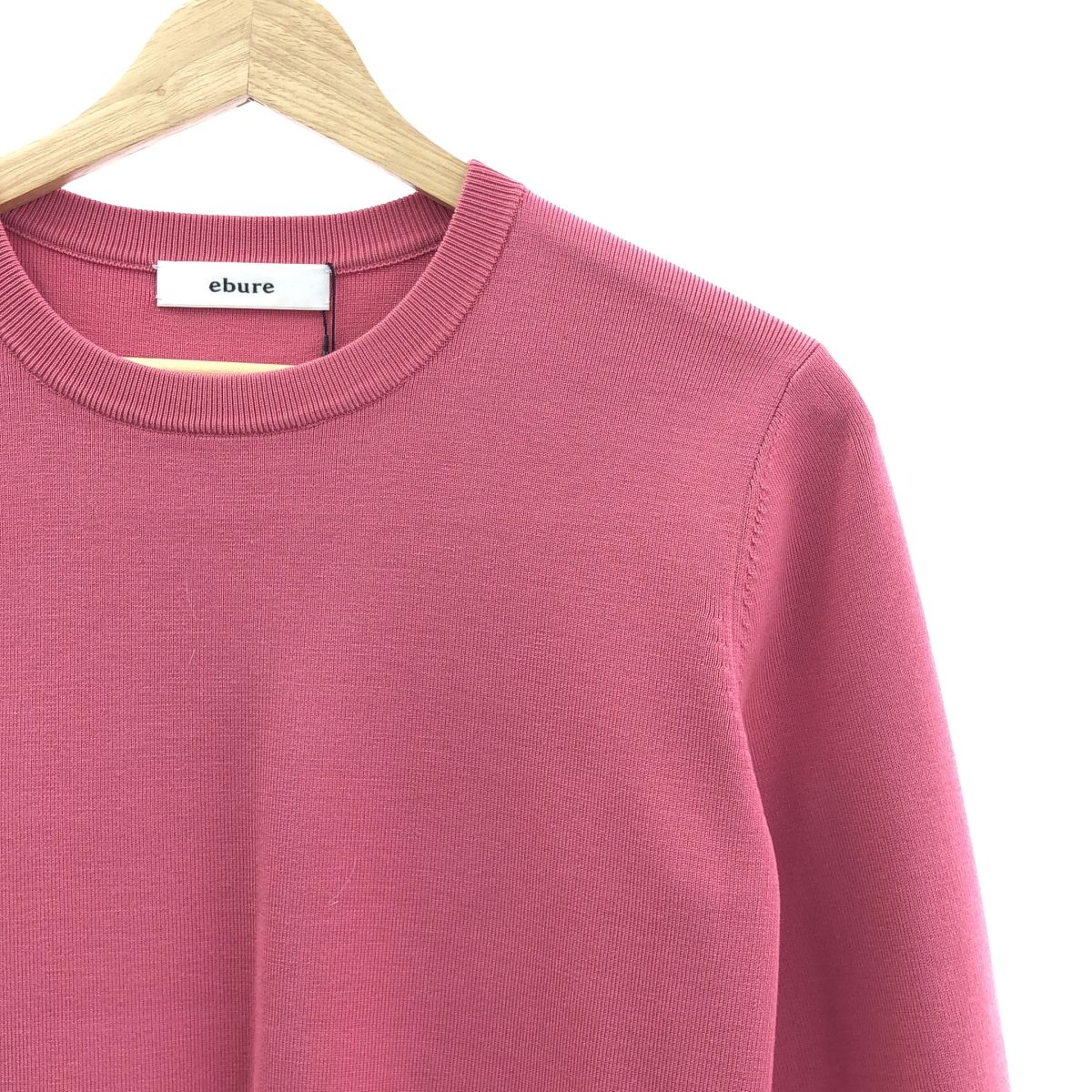 ebure エブール コットン シルク クルーネック ニット 38 ピンク レディース