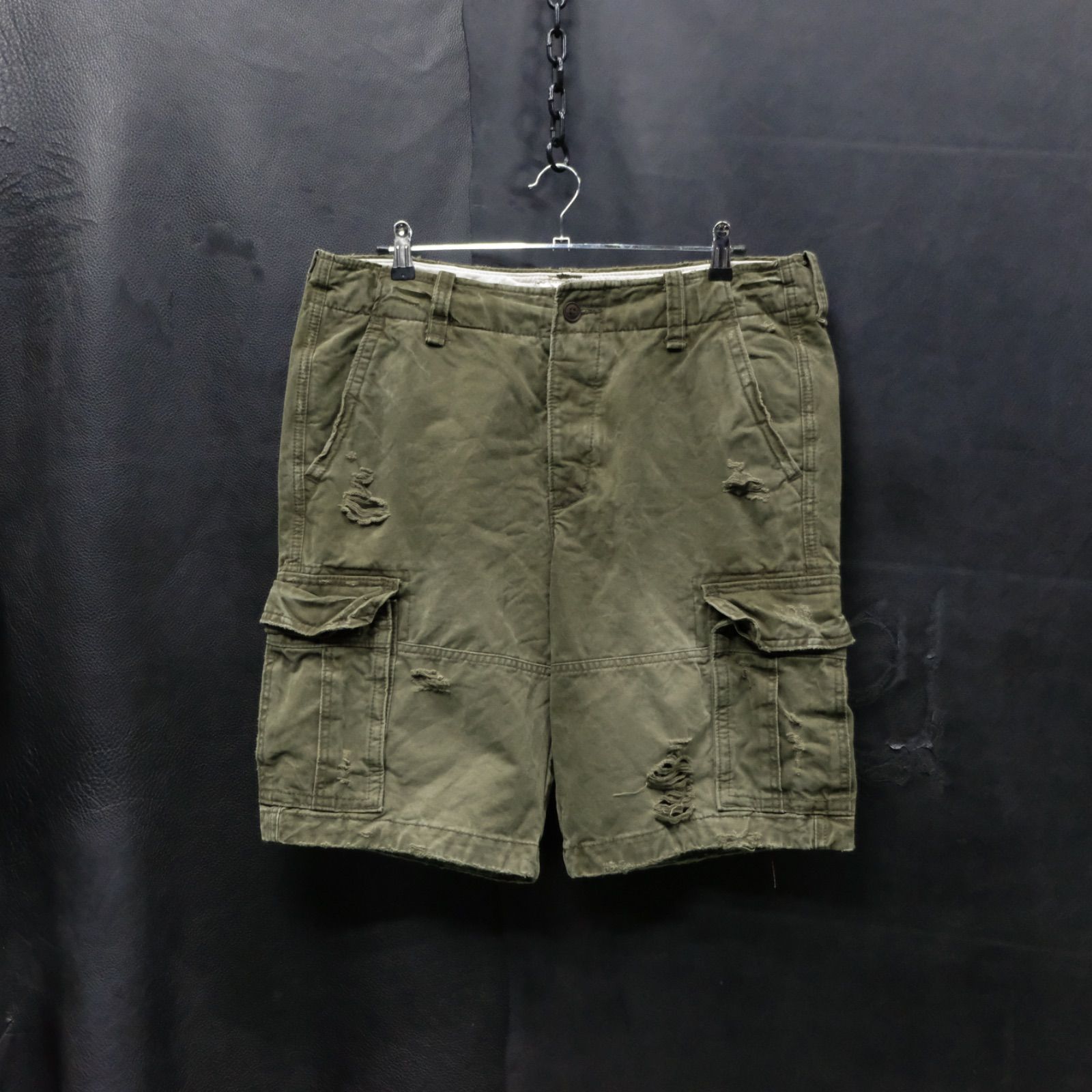 Abercrombie&Fitch ダメージ加工 カーゴショーツ W36/約94cm ハーフ