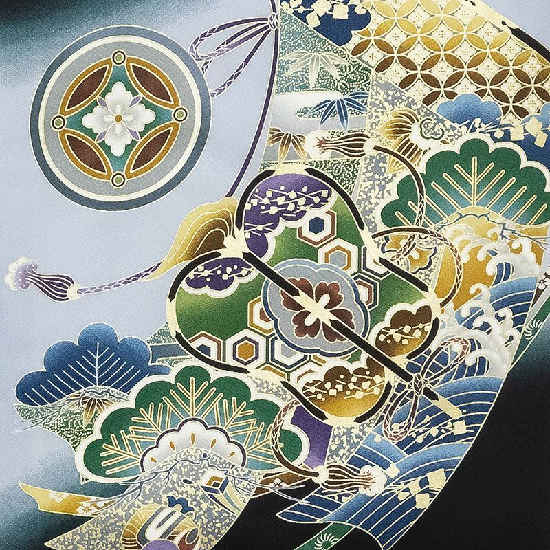 記念感謝祭☆正絹特撰京友禅伝統工芸染祝い毬に四季花の豪華ぼかし☆お