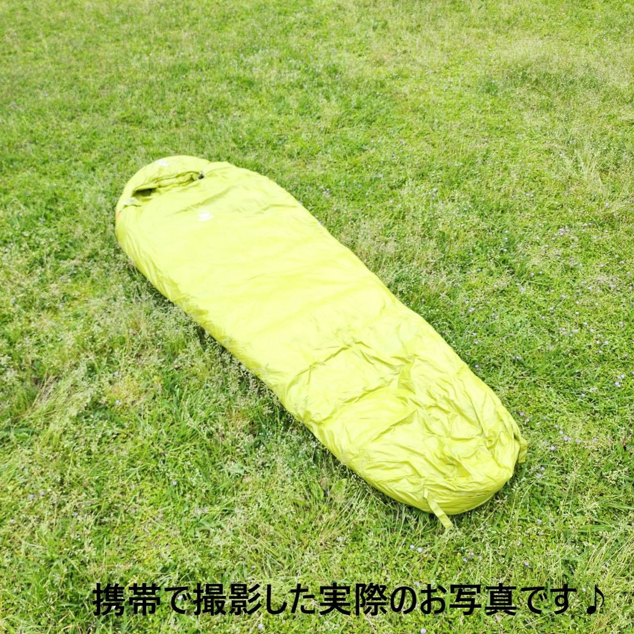 アウトドア　防水　グース　ダウン　マミー型 寝袋　シュラフ グリーン　400g