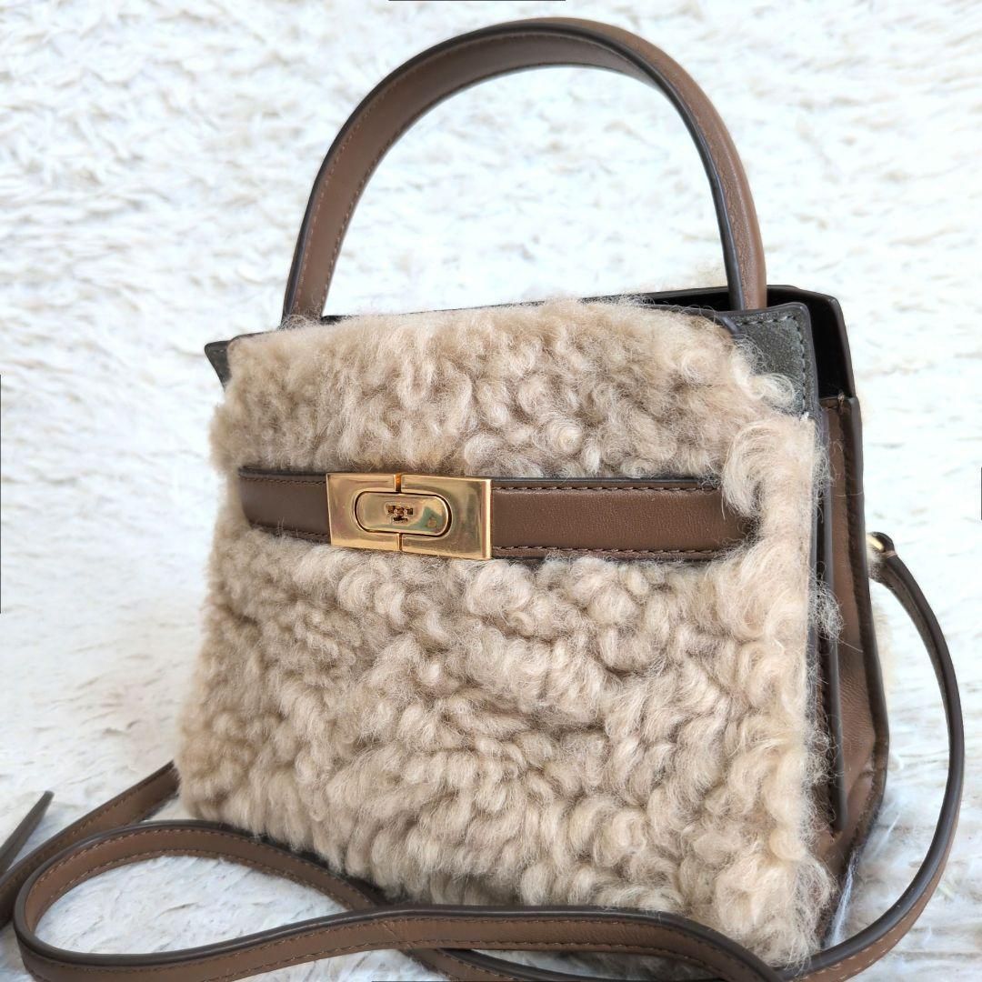 極美品✨TORY BURCH Lee Radziwill Shearling Petite Double Bag リー 