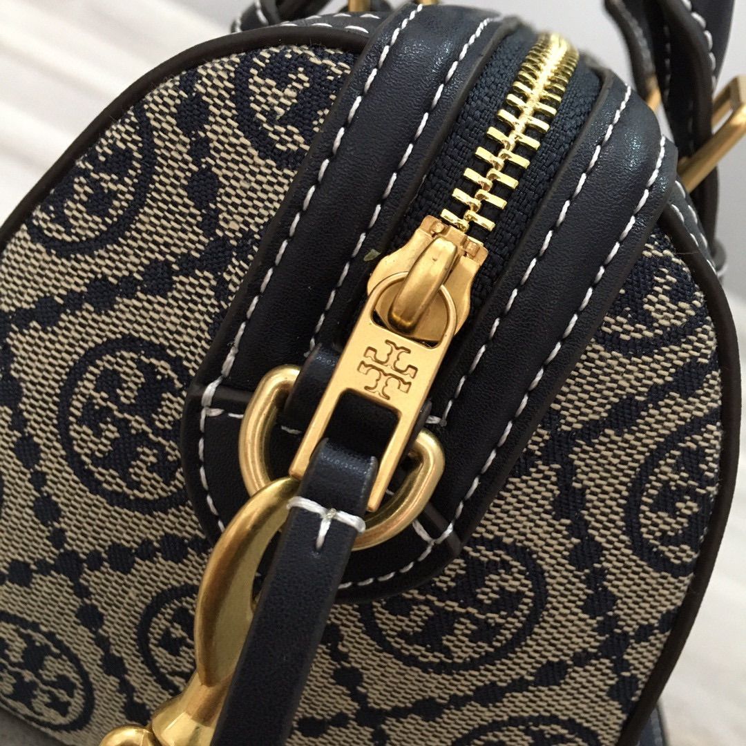 Tory Burch☆キャンバス×レザーボストン2wayバッグモノグラム ミニ 