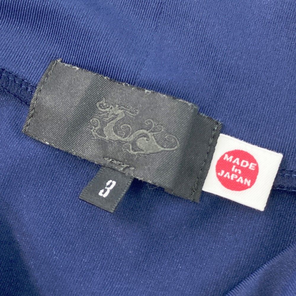 サイズ：3 DANCE WITH DRAGON ダンスウィズドラゴン D1-114323 ハイネック 半袖Tシャツ  ネイビー系 [240101446858] ゴルフウェア メンズ ストスト サイズ：3 DANCE WITH DRAGON ダンスウィズドラゴン D1-114323