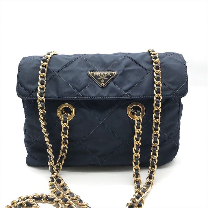 良品 PRADA プラダ テスート ナイロン 三角ロゴ プレート