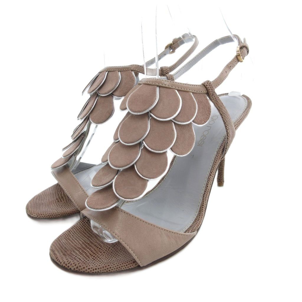【未使用】セルジオロッシsergio rossiストラップサンダル　赤　36.5 Sergio rossi Rossi セルジオロッシ サンダル SR TWENTY BUCKLE