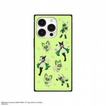  ポケットモンスター iPhone15Pro対応スクエアガラスケース グリーン POKE-895A その他