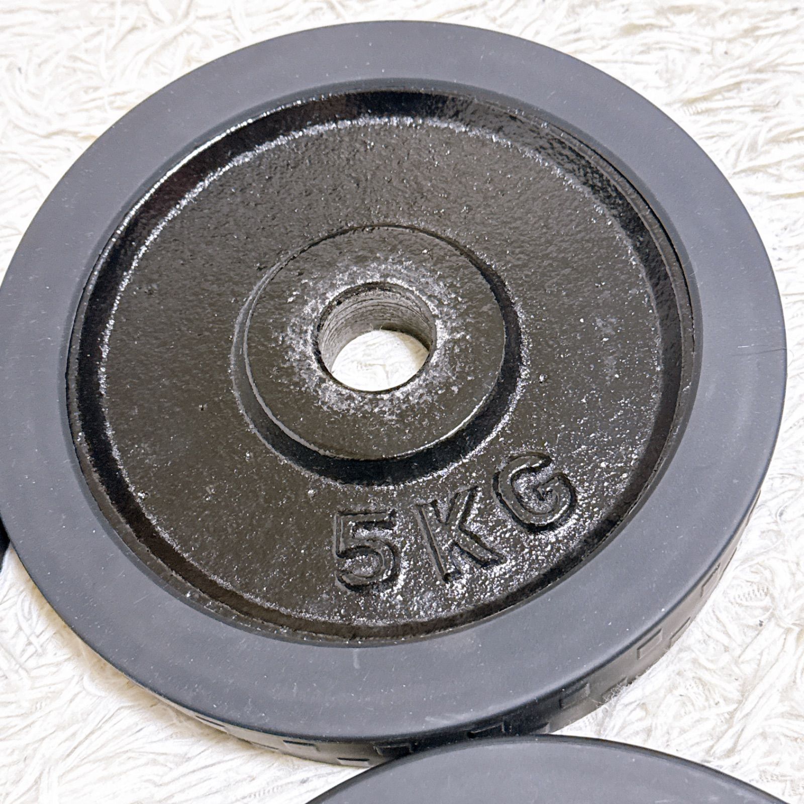 ダンベルプレート ラバー付 5kg×4枚 20kg 口径2.8mm ウェイト