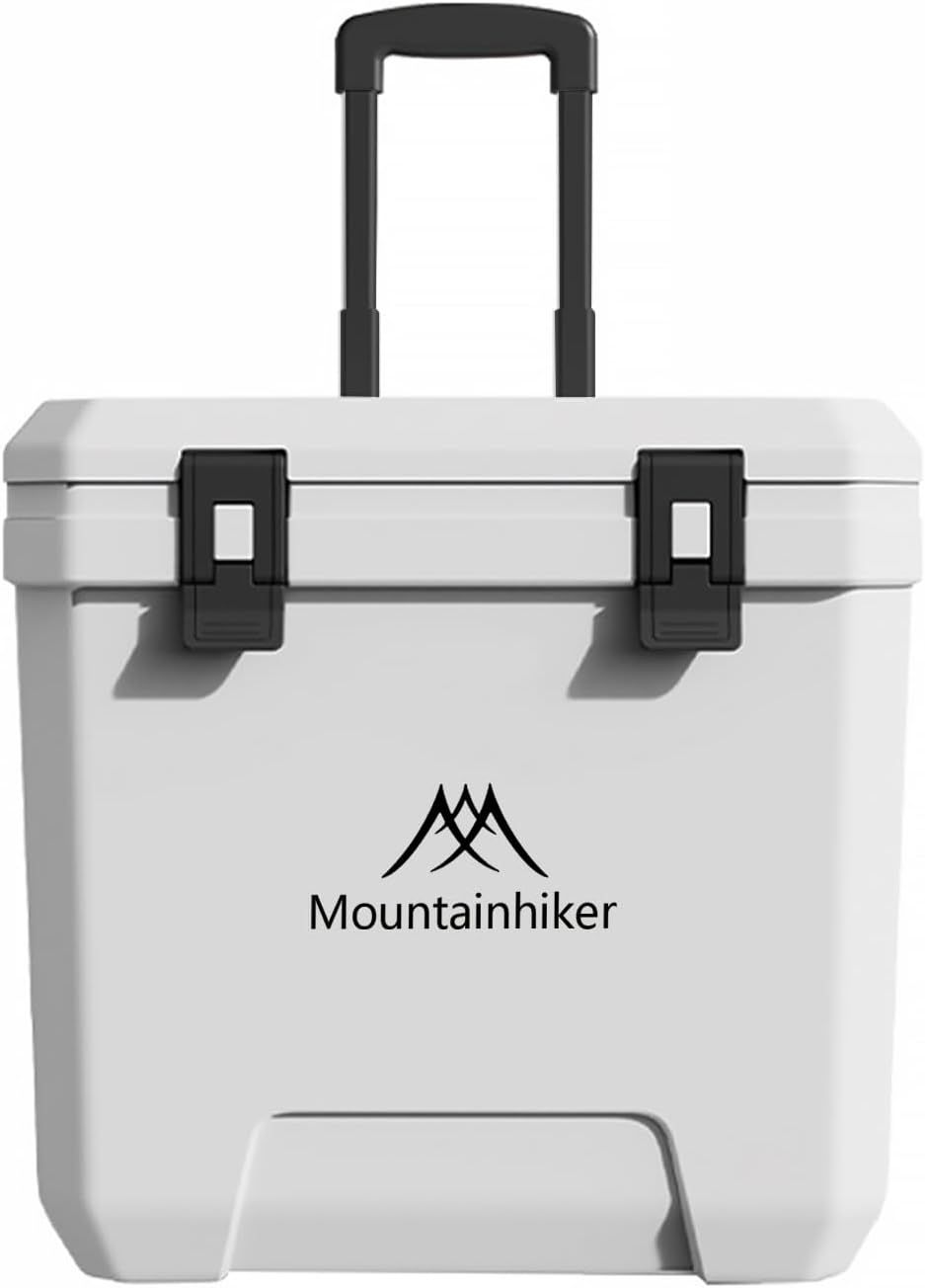 Mountainhiker 36L|38QT大容量クーラーボックス キャスター|プルロッド付き 多機能冷蔵庫 冷凍庫 車用冷蔵庫 保温|冷凍|鮮度保持 アウトドア|キャンプ|釣り|鮮度長持ち