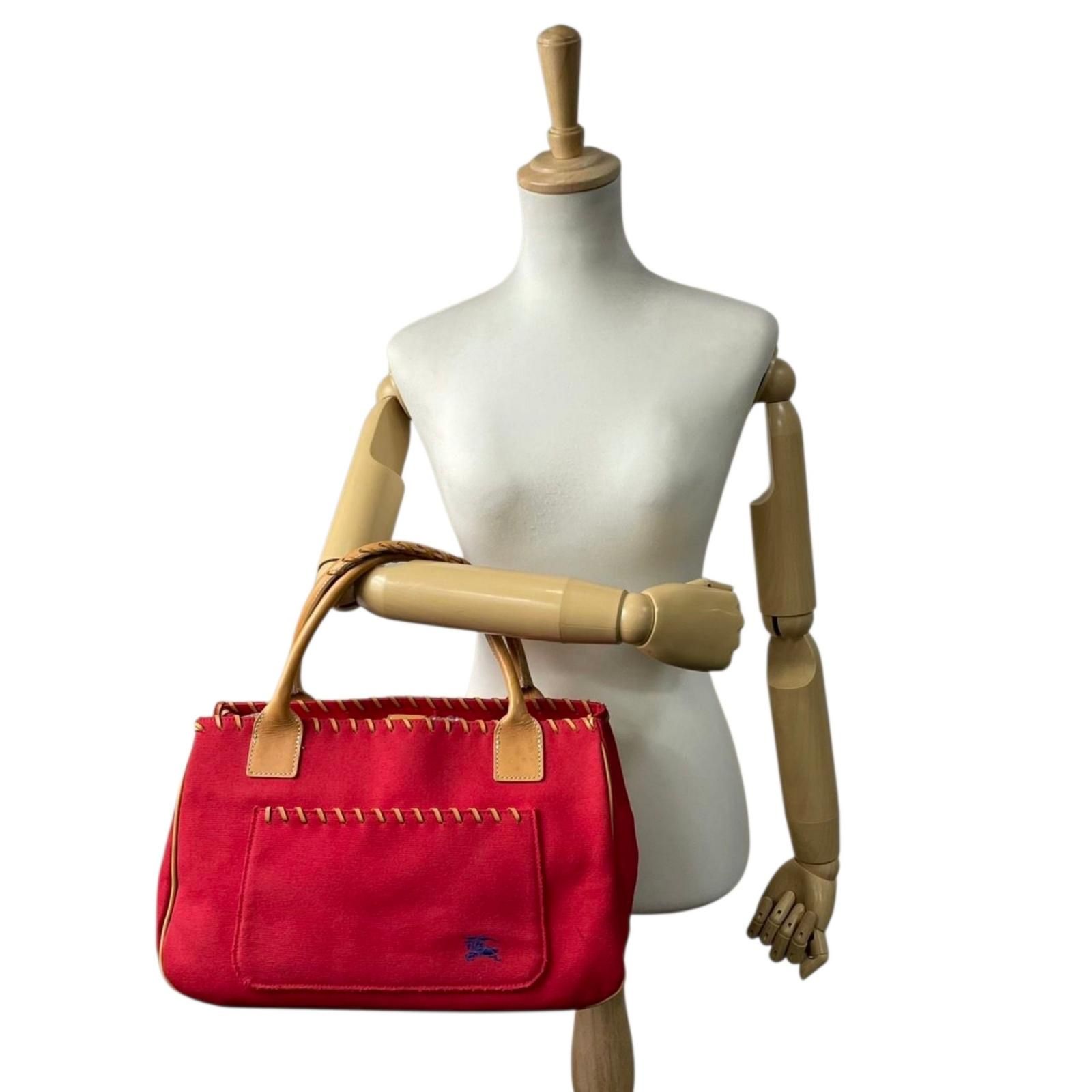 美品✨バーバリーブルーレーベル　キャンパス　レザー　トートバッグ　A4収納可能 バーバリーブルーレーベル トートバッグ ハンドバッグ 舟形 A4