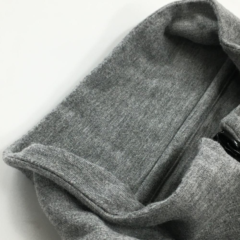 ビームスゴルフ 長袖ハイネックシャツ 杢グレー×黒 袖ロゴ