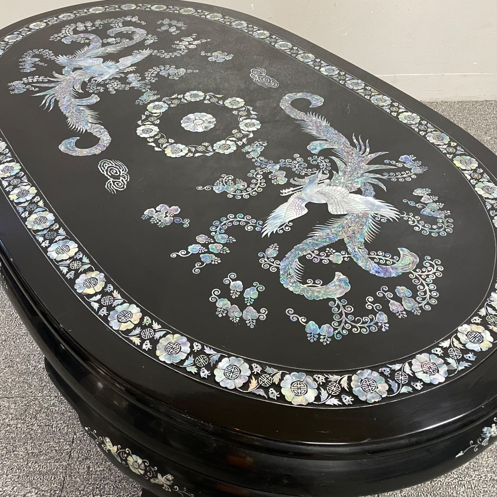 最終値下げ！螺鈿細工　漆塗？座卓　アンティーク 最終値下げ！螺鈿細工 漆塗？座卓 アンティーク - メルカリ