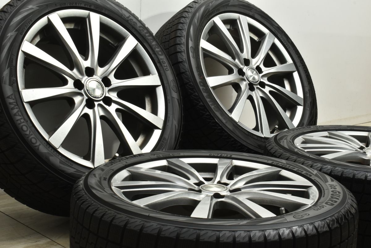 超バリ溝 2025 製 GRASS 17in 7J 48 PCD100 ヨコハマ アイスガード iG70 215 50R17 エクシーガ レガシィツーリングワゴン B4