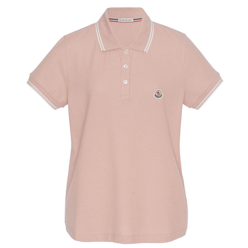 MONCLER  ポロシャツ L ピンク モンクレール MONCLER ポロシャツ ピンク ロゴ M - メルカリ