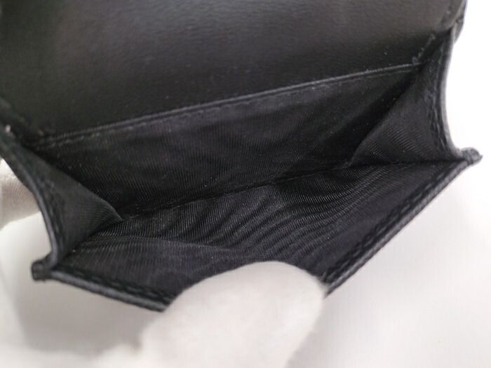 Christian Dior 三つ折り財布 サドル レザー ブラック dior財布