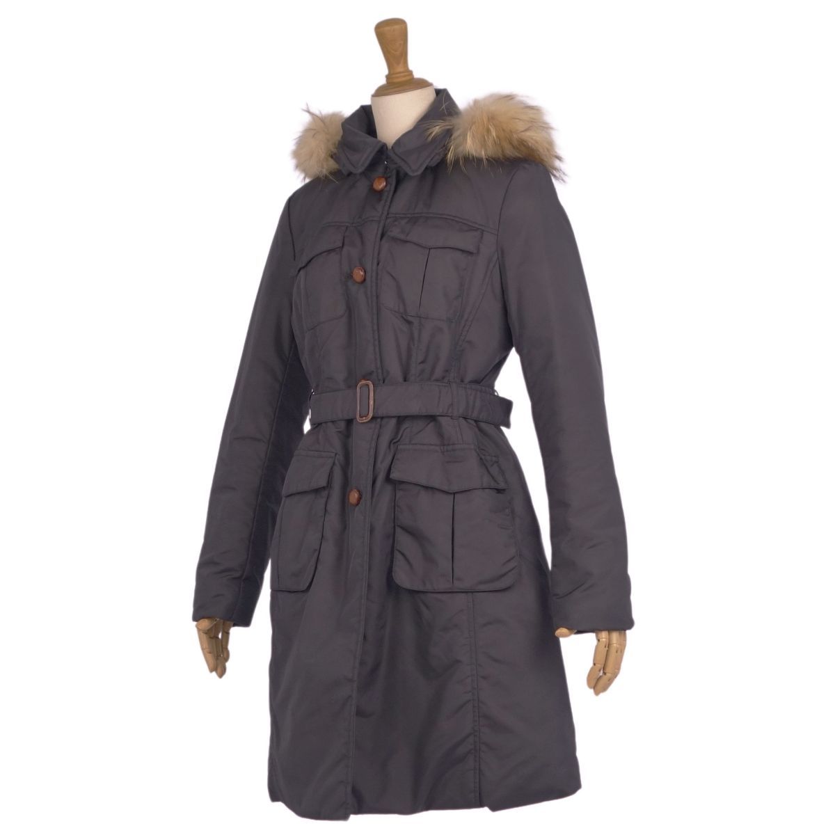 ✨極美品✨S Max Mara ダウンコート　ブラウン　フード　ファー 美品 マックスマーラ S'MaxMara コート ダウンコート ラクーン