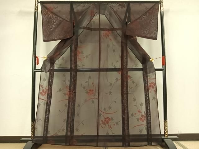 平和屋着物＊夏物 小紋 風通紗 草花文 正絹 逸品 未使用 AAAX5469fy