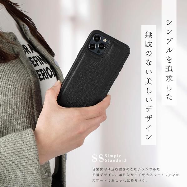 iPhone14Pro スマホケース シュリンクレザー ブラック SPGGZ
