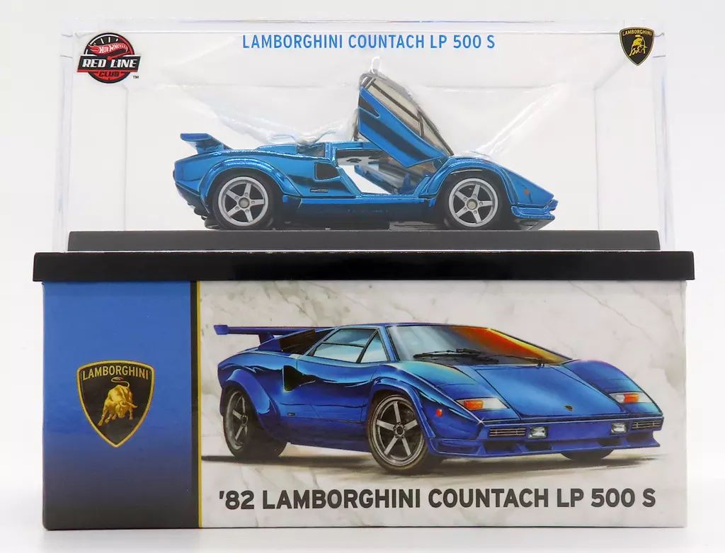 ミニカー 1|64 ’82 LAMBORGHINI COUNTACH LP 500 S ブルー Hot Wheels Red Line Club HGW25