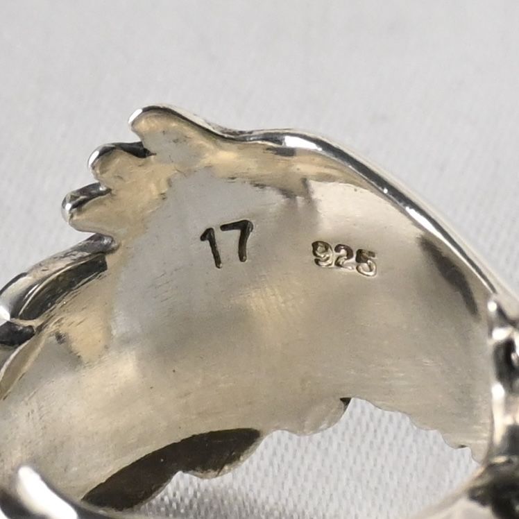 研磨済】SAAD イーグル ターコイズ リング 17号 シルバー925 サード