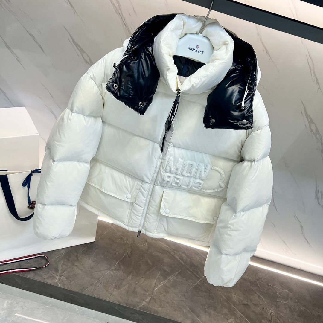 MONCLERモンクレール Abbaye白い短いダウンジャケット｜本日限定