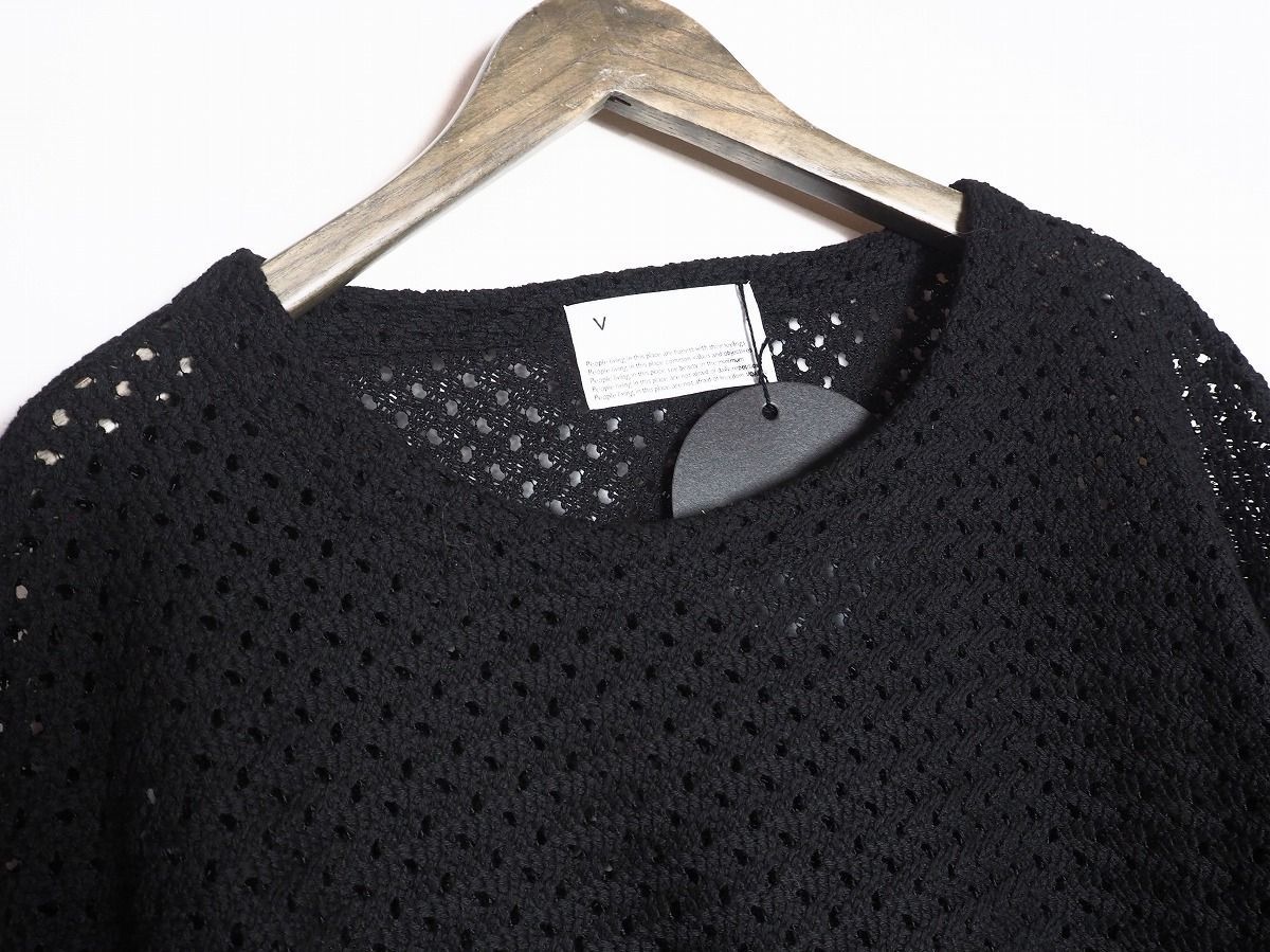 ヴォアーブ VOAAOV 25SS 半袖メッシュニット VOMT-N122 ブラック サイズ：2 VOAAOV(ヴォアーブ) 25SS半袖メッシュニットVOMT-N122 VOMT-N122