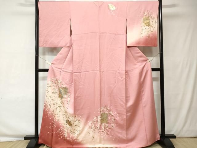 大型専門店 平和屋着物○訪問着 吉祥花丸文 暈し染め 金彩