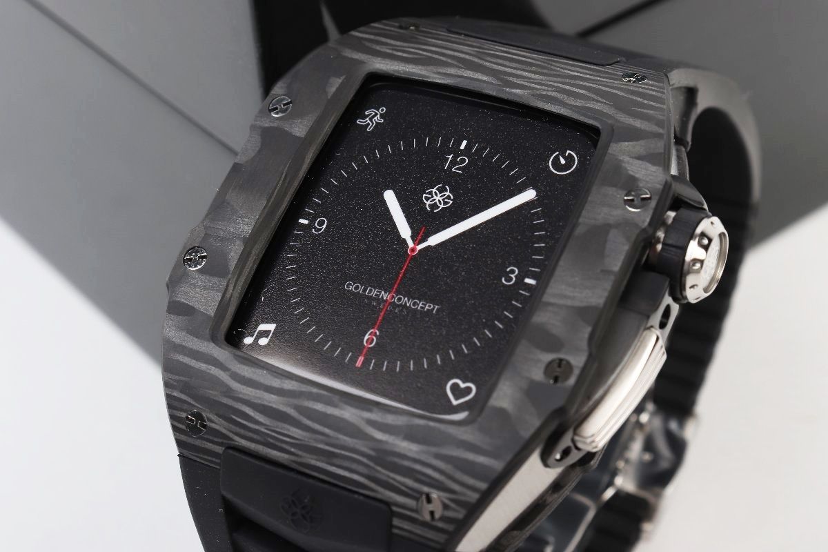 GOLDEN CONCEPT Apple Watchケース 44mm カーボン チタン RSC44-ST-BK ブラック 4 5 6 SE 展示 R2505-178