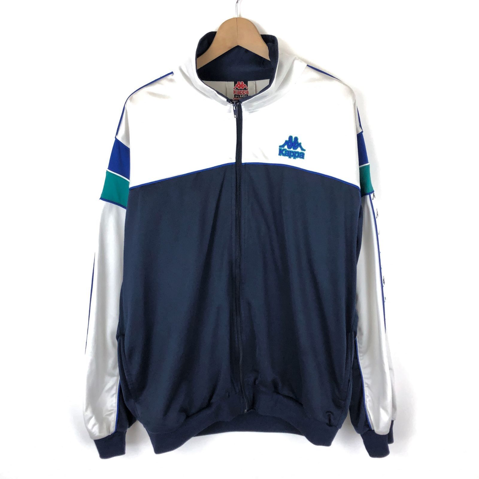 90s カッパ Kappa ジャージ トラックジャケット 紺×白 XL 古着