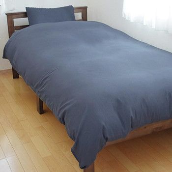 越後ふとん 綿100％取付け簡単掛けふとんカバー(S) 150×210cm ヴィンテージブルー 212806