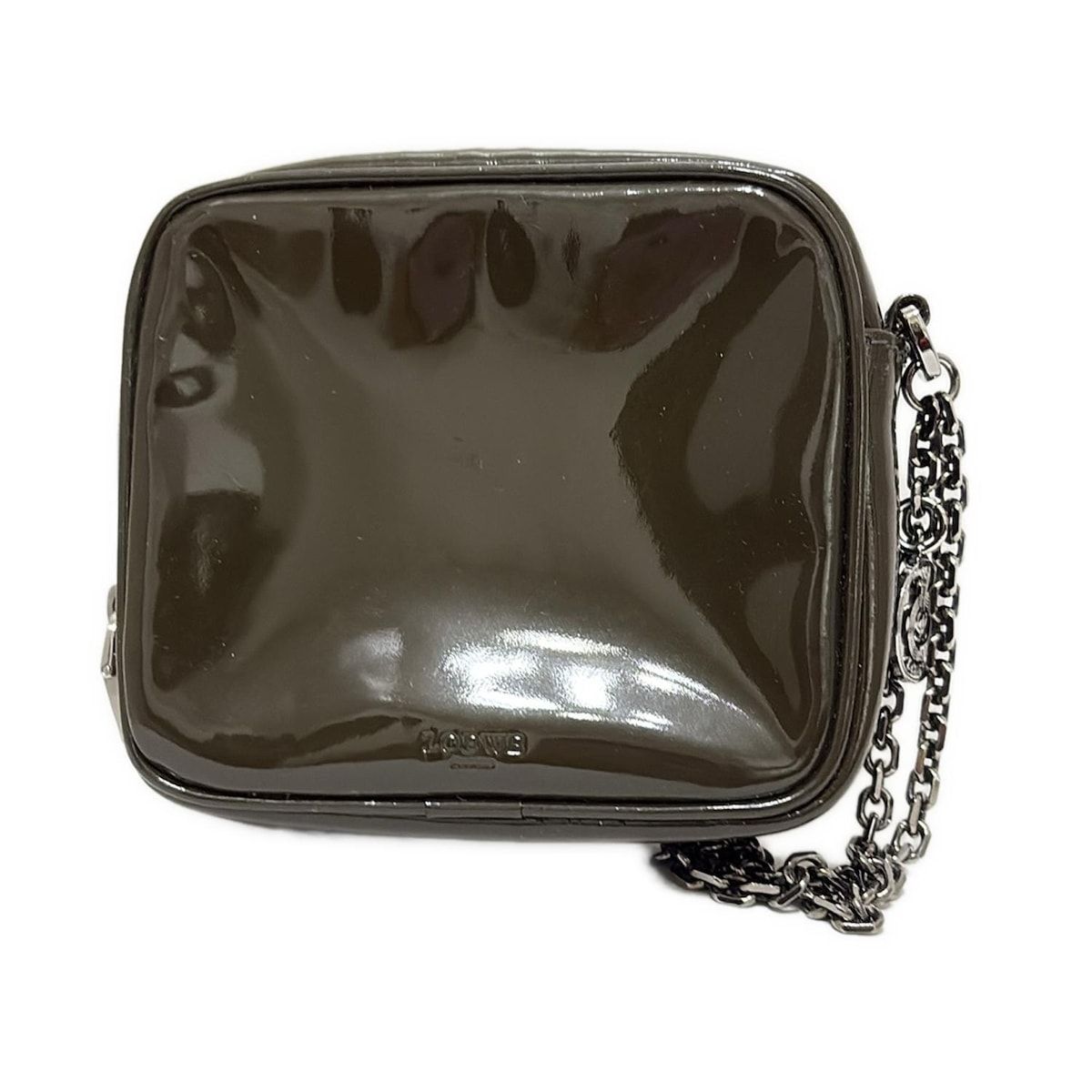 LOEWE(ロエベ) ポーチ - ダークブラウン チェーン付き レザー ロエベ