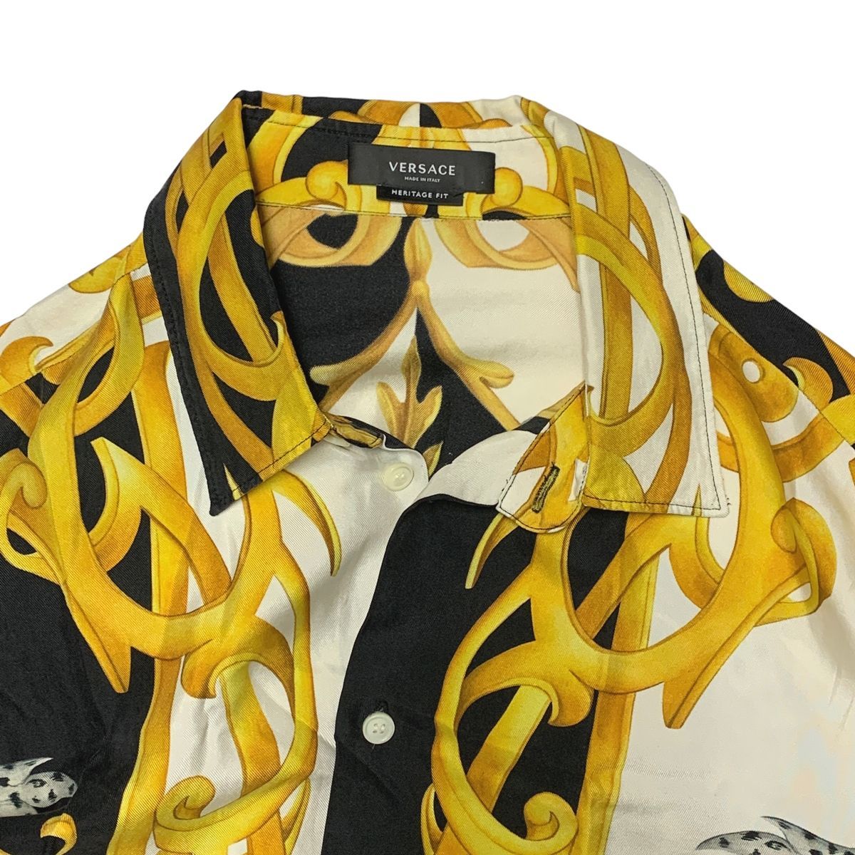 中古】 VERSACE ヴェルサーチ バロック総柄 シルク シャツ A84050